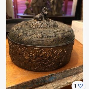 Vintage Trinket Bowl with Scottish terrier adorning top.
